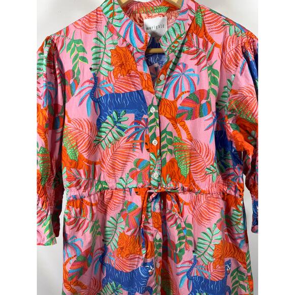 MARIGOLD by VICTORIA DUNN Women's Jungle Print Knee Length Dress Orange Large - Picture 4 of 10